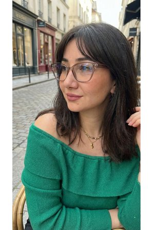 Helen Köşeli Çekik Kül Renk Trend Popüler Mavi Işık Korumalı Camı Değişebilir Gözlük