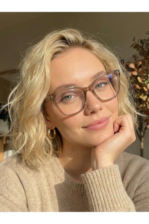 Helen Köşeli Çekik Kül Renk Trend Popüler Mavi Işık Korumalı Camı Değişebilir Gözlük