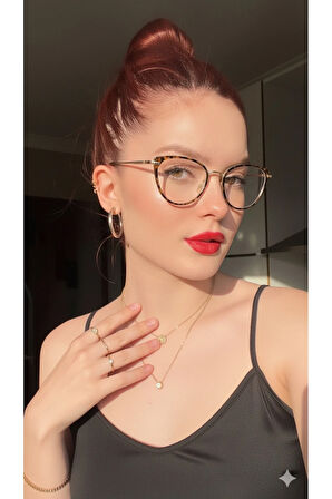 Helen Metal Gold Cat Eye Camı Değişebilen Mavi ışık korumalı Gözlük