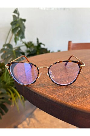 Helen Metal Gold Cat Eye Camı Değişebilen Mavi ışık korumalı Gözlük