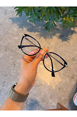 Helen Metal Gold Cat Eye Camı Değişebilen Mavi ışık korumalı Gözlük