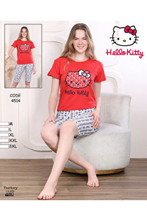 Kadın Homewear Hello Kitty Pijama Takımı Yeni Sezon