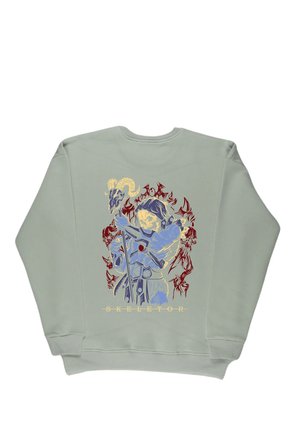 Lenithra He-Man Skeletor Anime Sırt Baskılı Unisex Oversize Sweatshirt Gri / XL