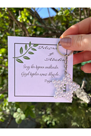 15 adet inci yıldız anahtarlık nikah düğün kına nişan sünnet hafizlik