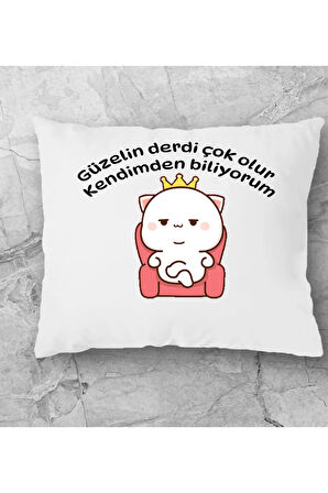 güzelin derdi cok olur yazili yastik