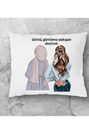 2 arkadas kardes gonu gonlume yakisan dostum  ozel yazili yastik