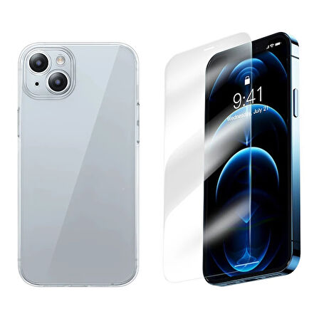 15 Corning Serisi Silikon Kılıf + Tempered Ekran Koruyucu Set-(5775)