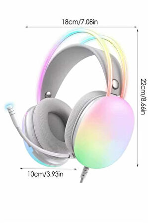 Yeni Nesil Kulak Üstü Kablosuz Uzun Ömürlü Rgb Işıklı Bluetooth Kulaklık