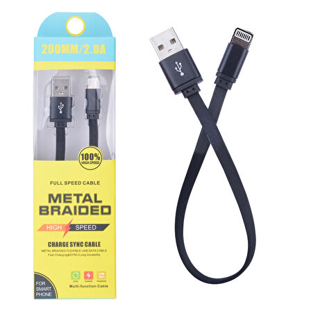 İphone 13-12-11 8-7 20Cm Kısa Şarj Usb Kablo-(5775)