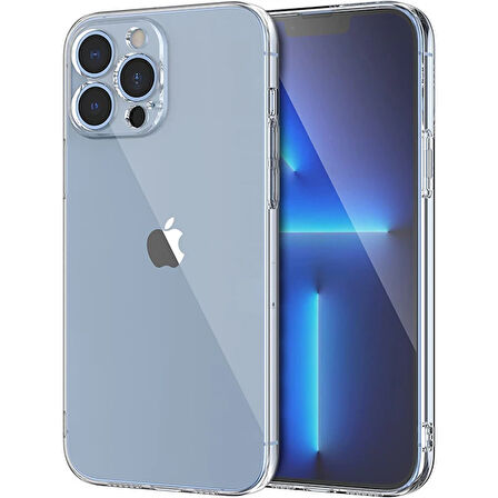 Ally Space 13 6.1Inç Kamera Korumalı Silikon Şeffaf Kılıf-(5775)