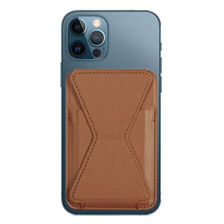 Ally İphone 15-14- 13-12'Ler İçin Standlı Deri Cüzdan Kartlık Cüzdan Kılıf-(5775)