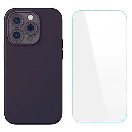 Liquid Silica 14 Silikon Kılıf + Tempered Ekran Koruyucu Set-(5775)