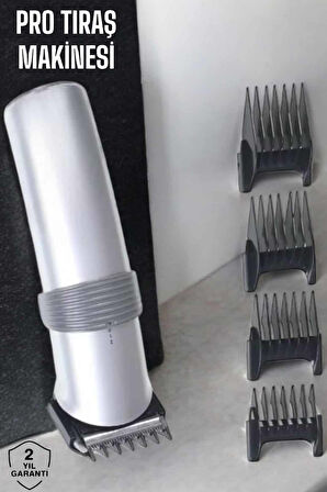 4 Taraklı Profesyonel Şarjlı Saç Ve Sakal Kesme Tıraş Makinesi Seti