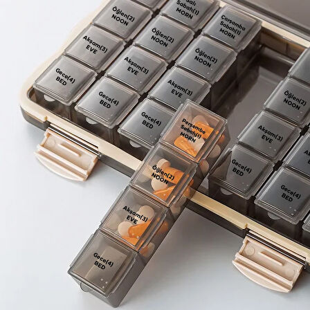 Ezere Haftalık Kutusu | 7 Günlük | 28 Gözlü Haftalık Kutusu-(5775)