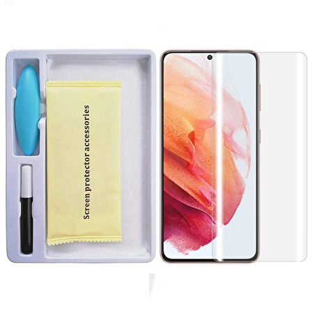 Sm S21 Full Uv Liquid+Uv Işık 3Dkırılmaz Cam Ekran Koruyucu-(5775)