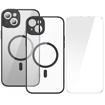 Frame Series 14 6.7 Kamera Koruyuculu Kılıf + Tempered Ekran Koruyucu Set-(5775)