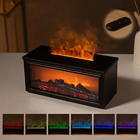 Ezere A4 Şömine Esintili Aromaterapi Difüzörü Ultrasonik Hava Nemlendici-(5775)