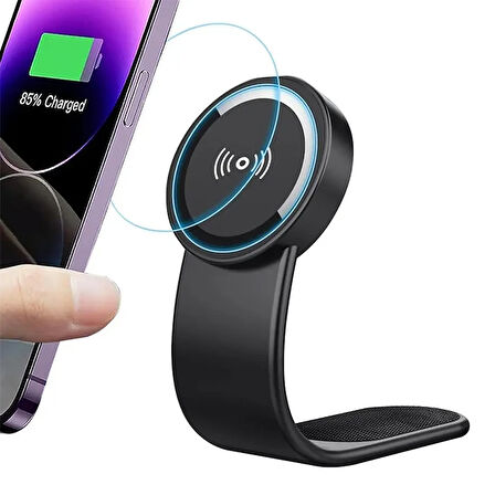 Ally Wh-160 Araç Torpido Üstü Katlanabilir Manyetik Kablosuz Şarjlı Telefon Tutucu-(5775)