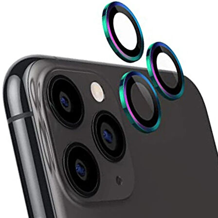Ally İphone 12 3D Metal Çerçeveli Kamera Lens Koruyucu-(5775)
