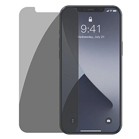 İphone 12 Mini 03Mm Anti Spy Tempered Cam Ekran Koruyucu 2 Adet Set-(5775)