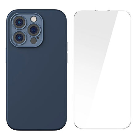 Liquid Silica Gel 14 6.1 Silikon Kılıf + Tempered Ekran Koruyucu Set-(5775)