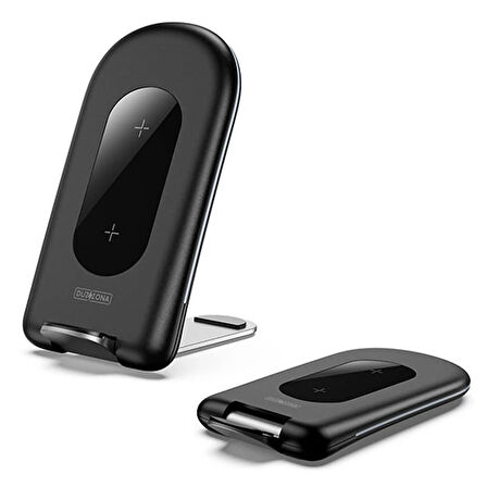 Duzzona W2 Katlanır Standlı 15W Hızlı Şarj Wireless Kablosuz Şarj Cihazı-(5775)