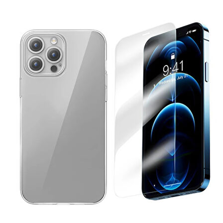 15 Corning Serisi Silikon Kılıf + Tempered Ekran Koruyucu Set-(5775)