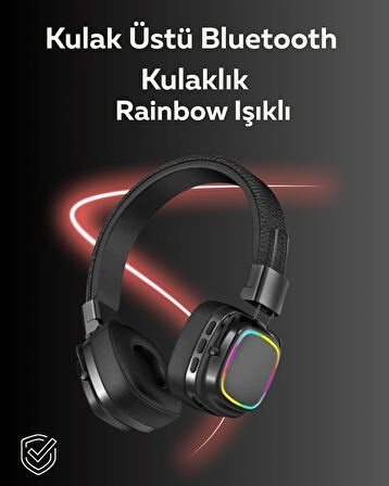 Rgb Işıklı Katlanabilir Bluetooth 5.3 Kulak Üstü Kulaklık