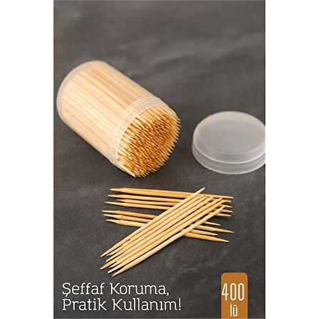 Hsnet 400’Lü Kapaklı Kürdanlık – Doğal Ahşap Kürdan | Hijyenik Sunum Ve Pratik Kullanım