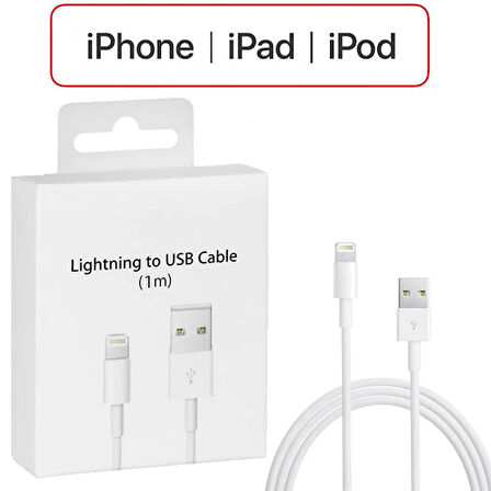 İphone 14-13-12-11 Xr Xs 8-7 Li̇ghti̇ng 1Metre Usb Şarj Kablosu-(5775)