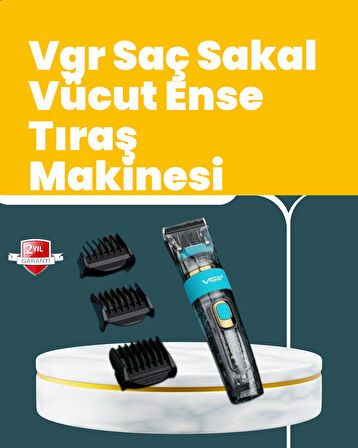 Vgr V-695 Saç Ve Sakal Kesme Makinesi Led Ekranlı 5 Uzunluk Ayarı
