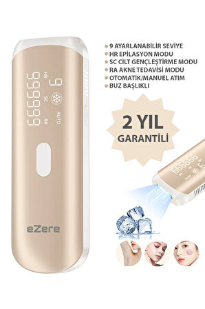 Ezere Ipl Buz Lazer Epilasyon 999.999 Atim Otomatik/Manuel Dokunmatik Ekran Agrisiz Vücut Yüz Cihazi