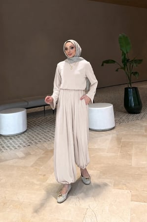 Hera Oysho Kumaş Oversize Günlük Tesettür Takım