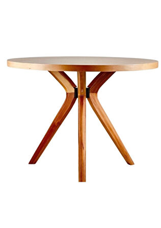 Hera Naturel Ahşap Yuvarlak Masa Takımı