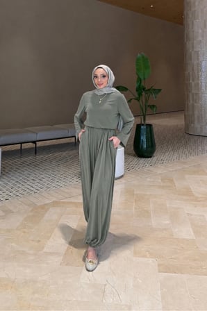 Hera Oysho Kumaş Oversize Günlük Tesettür Takım