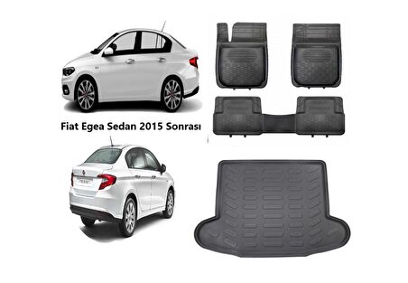 Fiat Egea Sedan 2015 Model 3D Bagaj Havuzu+3D Havuzlu Paspas Force