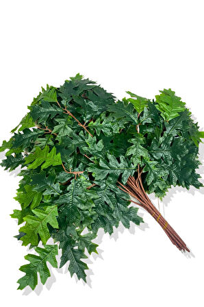 Yapay Yeşil Çınar Yaprak Demeti 12 adet 70 cm