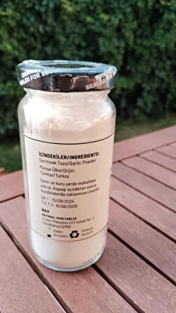 NAV Sarımsak Tozu Ev Yapımı Katkısız Koruyucusuz Sağlıklı Cam Şişede 75 GR 