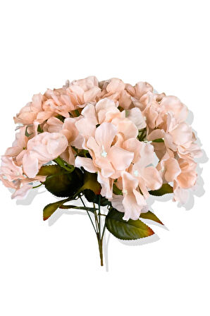 Somon Krem Yapay Pastel Ortanca Demeti 35 Cm 7 Dal