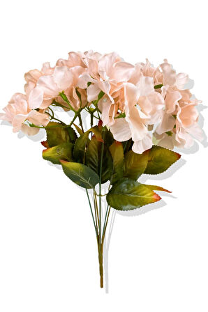 Somon Krem Yapay Pastel Ortanca Demeti 35 Cm 7 Dal