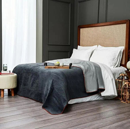 Çift Kişilik Düz Pamuklu Battaniye çift taraflı  200 x 220