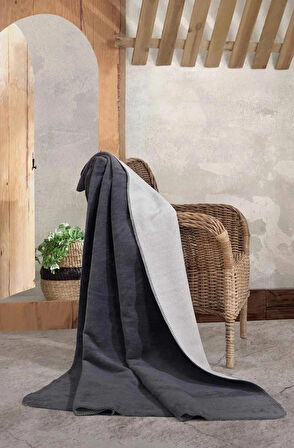 Çift Kişilik Düz Pamuklu Battaniye çift taraflı  200 x 220