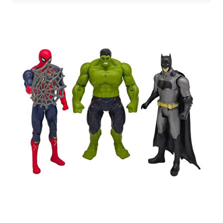 3'lü Avengers Hulk-Batman-Spider-Man Oyun Seti