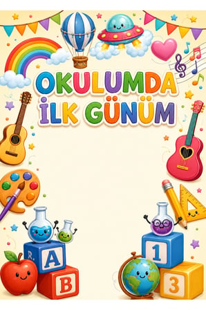 Okulda ilk günün 100x150 cm
