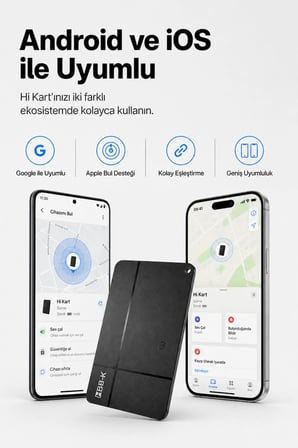 Hi Kart İOS&ANDROİD Uyumlu Takip Cihazı & Dijital Kartvizit Siyah