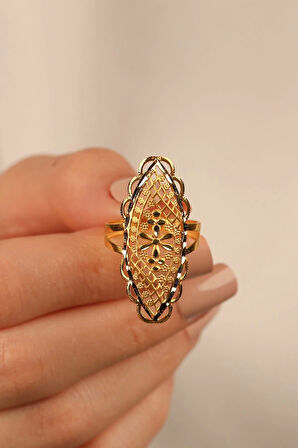 22 Ayar Rengi Yaldızlı Hint Model Altın Yüzük