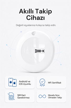 HBB-K Hi Tag iOS & Android Uyumlu Akıllı Takip Cihazı(Beyaz)