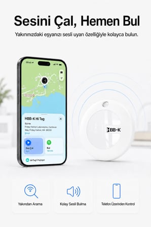 HBB-K Hi Tag iOS & Android Uyumlu Akıllı Takip Cihazı(Beyaz)