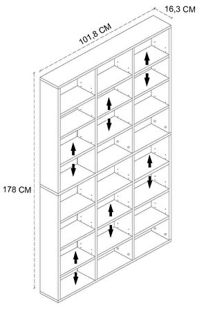 Çok Raflı Dekoratif Kitaplık/Çok Amaçlı Dolap