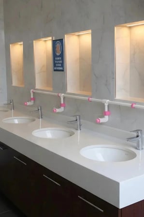 Depolu Sabunluk Musluk Başlıkları - Butonlu Musluk 5'Li Paket - Pembe